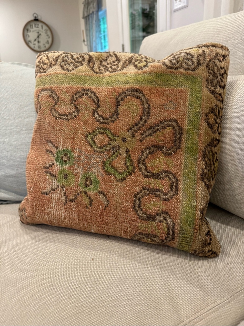 Bob's Oriental Rugs  handmade vintage Turkish rug throw pillow